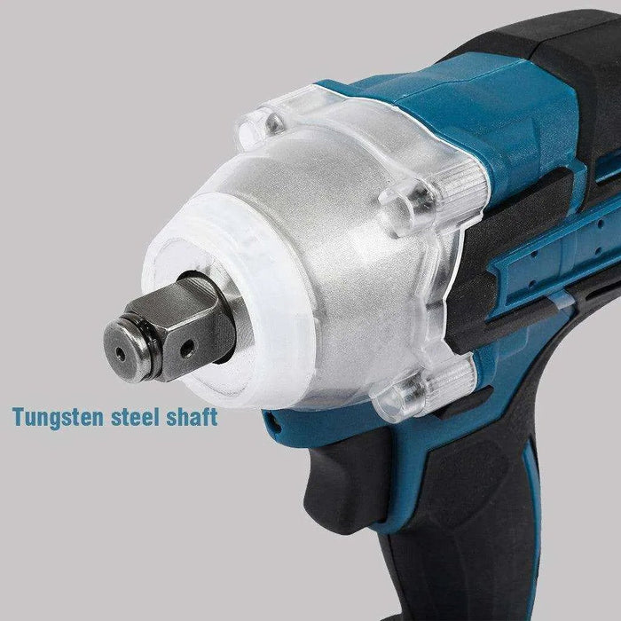 a close up of a cordless drill