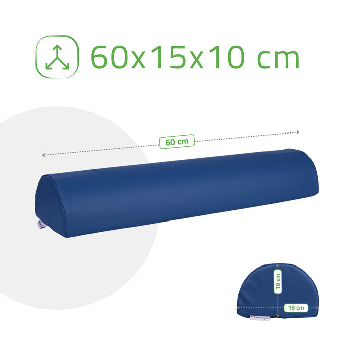 Cuscino cilindrico semicircolare 60x15x10 cm - K512 Blu
