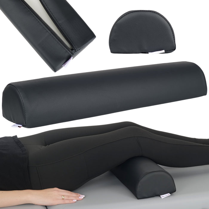 Cuscino cilindrico semicircolare 60x15x10 cm - K515 Nero