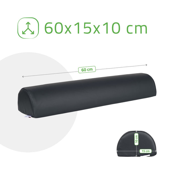 Cuscino cilindrico semicircolare 60x15x10 cm - K515 Nero