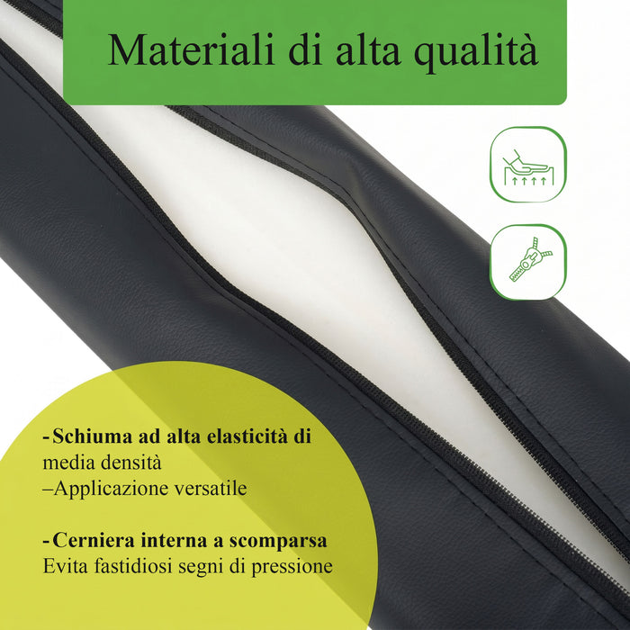 Cuscino cilindrico semicircolare 60x15x10 cm - K515 Nero