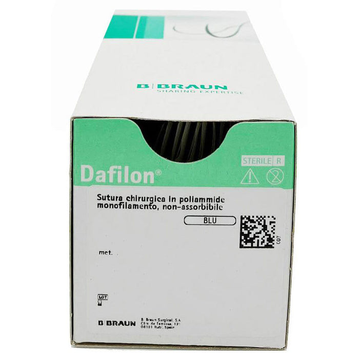 Dafilon suture non assorbibili in nylon, ago DSMP 3/8 19mm, USP 4/0 - filo blu 45cm (conf. 12 pz.)