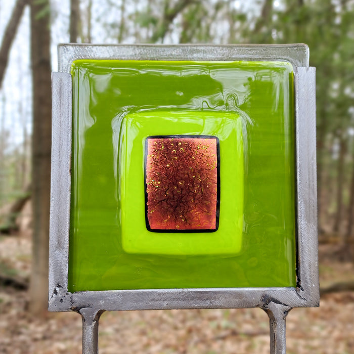 Dark Green Dichroic Garden Stake