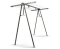 Daytek A-Frame portable clothesline in a dark grey colour shown fully open against a white background.