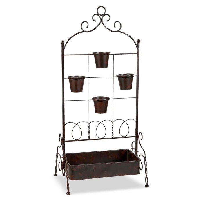 Distressed Planter Shelf - 56" Tall