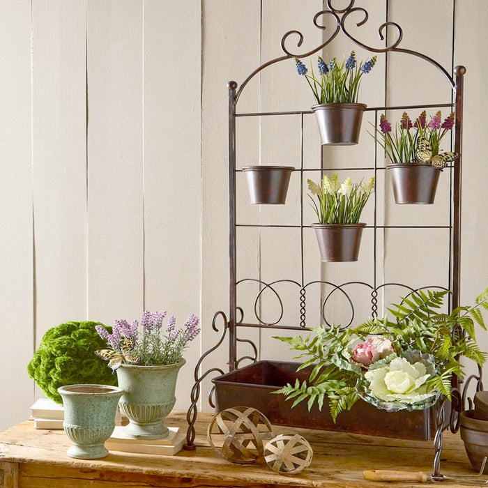 Distressed Planter Shelf - 56" Tall