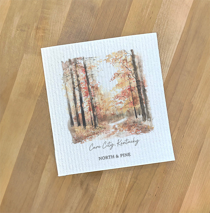Fall Hike - Custom Swedish Dish Cloth