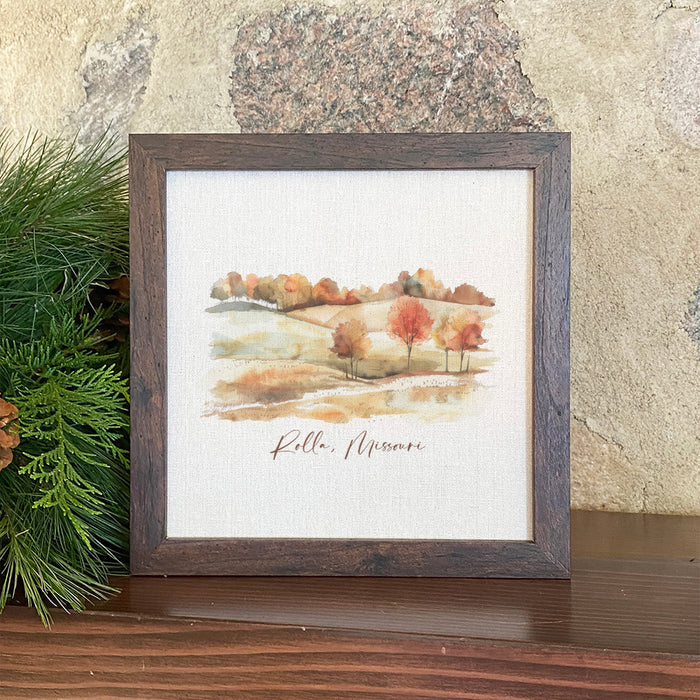 Fall Rolling Hills - Custom Framed Sign
