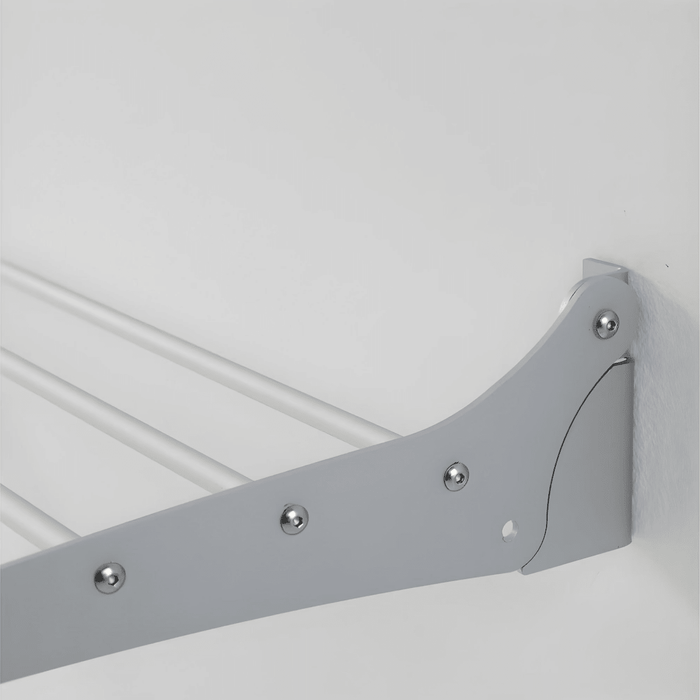 FoxyDry Fold wall mounted clothes airer bracket and support arm detail extended.