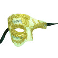 Gold Baroque Music Half Face Mask from the 2026 Moonlight Masquerade Halloween collection at Roger's Gardens