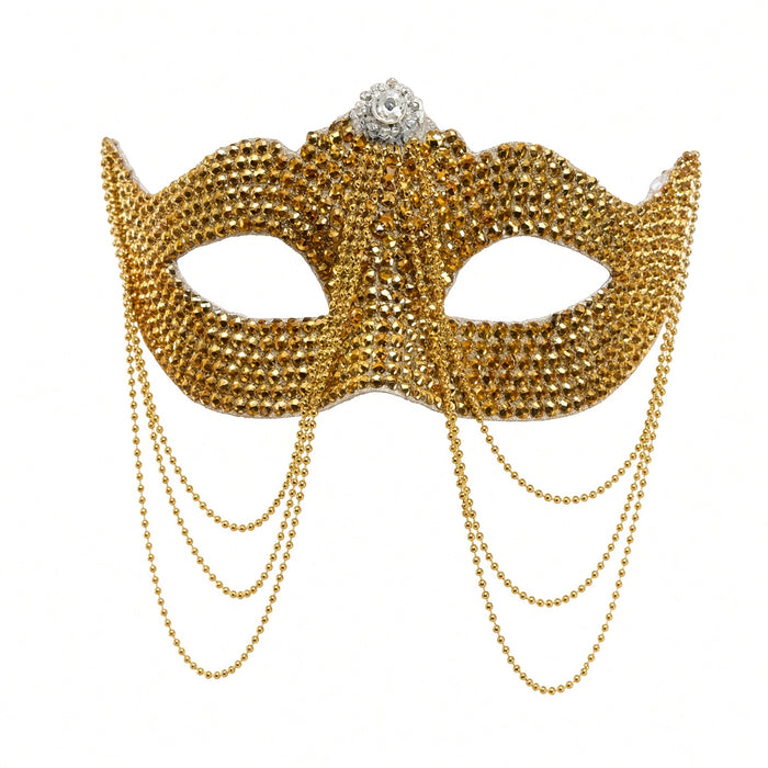 Gold Rhinestone Half Mask