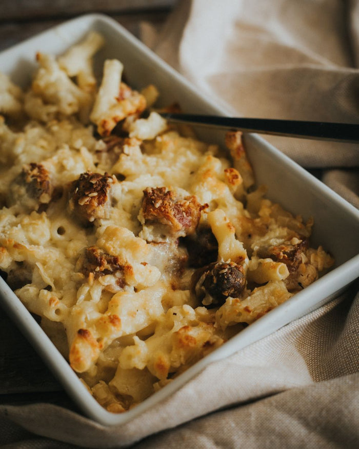 Greendale Pigs in Blankets Macaroni Cheese