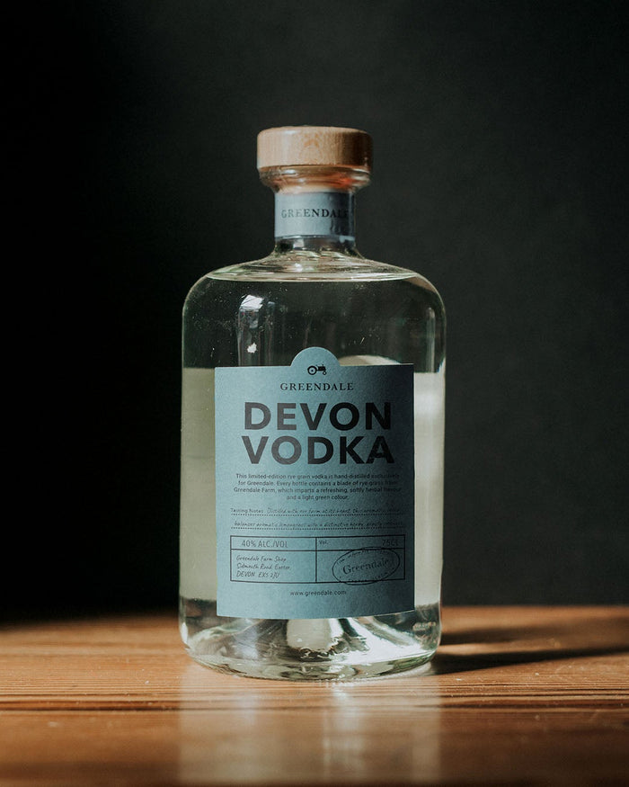 A bottle of Greendale Vodka.