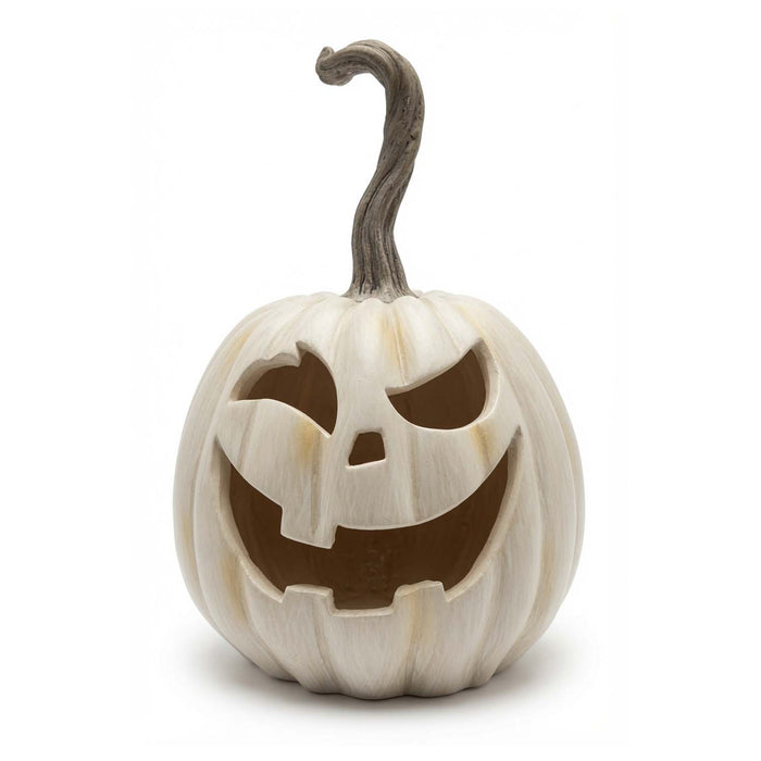 Grey LED Flame Pumpkin - 7" Tall from the 2026 Moonlight Masquerade Halloween collection at Roger's Gardens