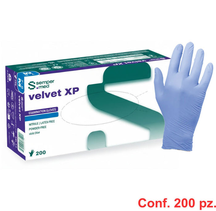Guanti in nitrile senza polvere VELVET XP (conf. 200 pz.)