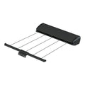 Hills Retractable 5 Line clothesline in a Monument finish shown extended with seven drying lines.