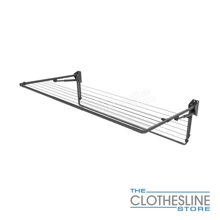 Hills Double Fold Down Clothesline showing independent twin frame operation