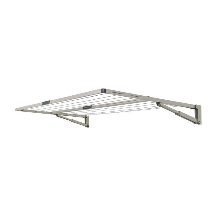 Hills Everyday Double fold down clothesline in a neutral Autumn Stone finish shown fully extended.
