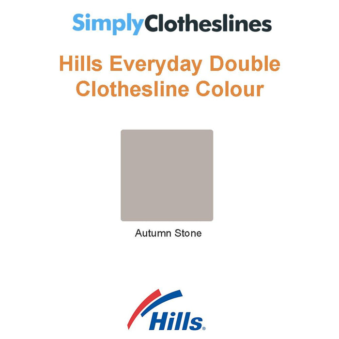 Colour selection chart for the Hills Everyday Double clothesline featuring the Autumn Stone finish.