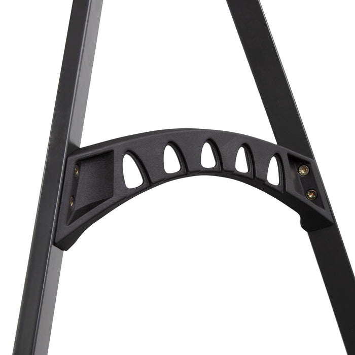 Close-up of the Hills 170 portable clothesline leg showing additional coat hanger spaces.