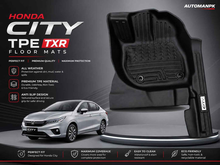 Honda Civic 2022-2026 TXR TPE Floor Mats – Waterproof | Anti-Slip | Custom Fit