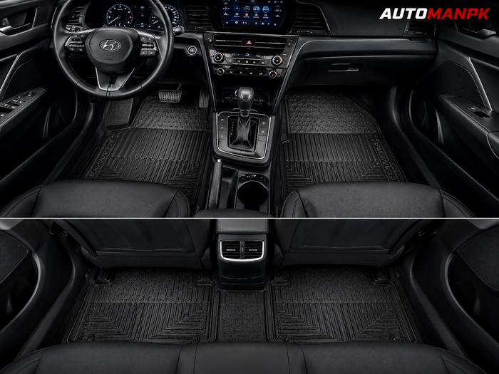 Hyundai Elantra Latex Floor Mats 3Pcs – 2 Front + 1 Rear | Waterproof | Anti-Slip | Custom Fit
