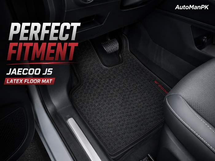Jaecoo J5 Latex Floor Mats 3Pcs – 2 Front + 1 Rear | Waterproof | Anti-Slip | Custom Fit