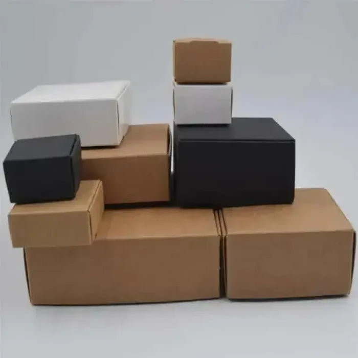 20 pack small kraft gift boxes in black brown and white for party favors and handmade packaging