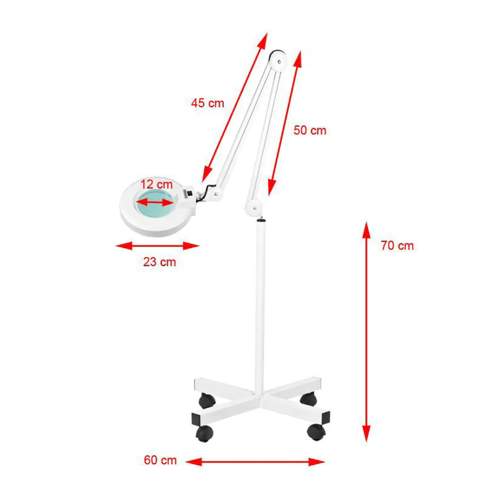 Lampada con lente S4 su piantana con ruote
