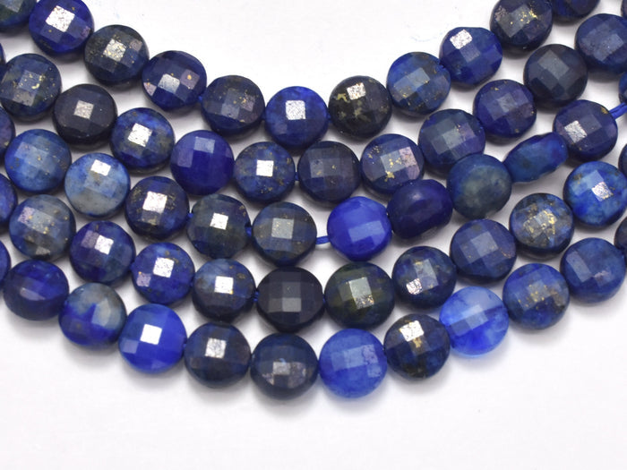 Lapis Lazuli, 4mm Faceted Coin-BeadBasic