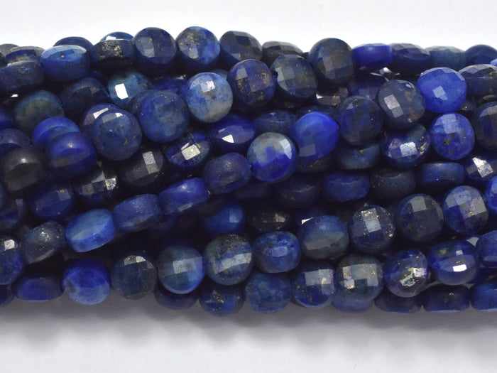 Lapis Lazuli, 4mm Faceted Coin-BeadBasic