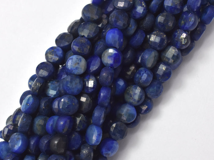 Lapis Lazuli, 4mm Faceted Coin-BeadBasic