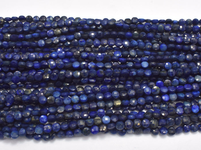 Lapis Lazuli, 4mm Faceted Coin-BeadBasic