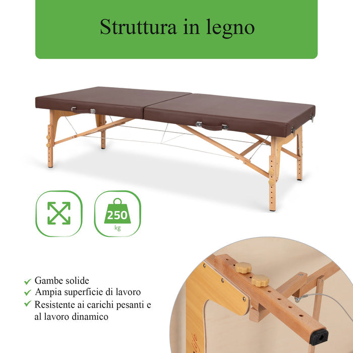 Lettino da massaggio in legno pieghevole NIRO 80 PU K835