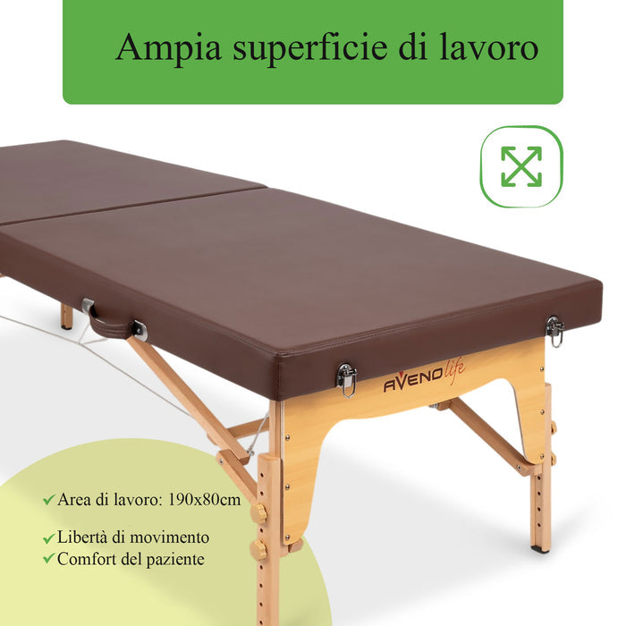 Lettino da massaggio in legno pieghevole NIRO 80 PU K835