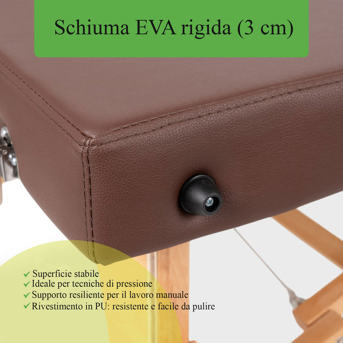 Lettino da massaggio in legno pieghevole NIRO 80 PU K835