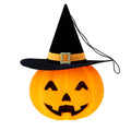 Lighted Hanging Pumpkin with Witch Hat and Adapter - 27" Tall from the 2026 Moonlight Masquerade Halloween collection at Roger's Gardens