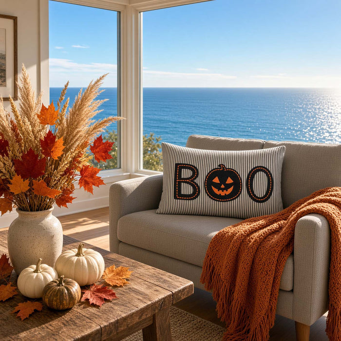 Lumbar Boo Cotton Pillow - 12"x16"