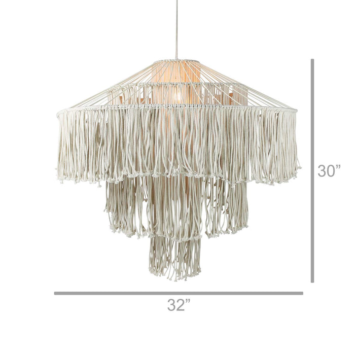 Macrame Fringe Pendant Light