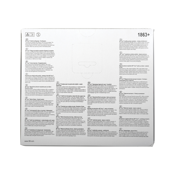 Mascherina respiratoria FFP3 IIR 3M AURA 1863 senza valvola (conf. 20 pz.)