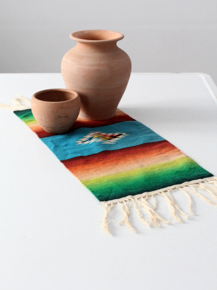 mid-century Mexican serape style woven textile