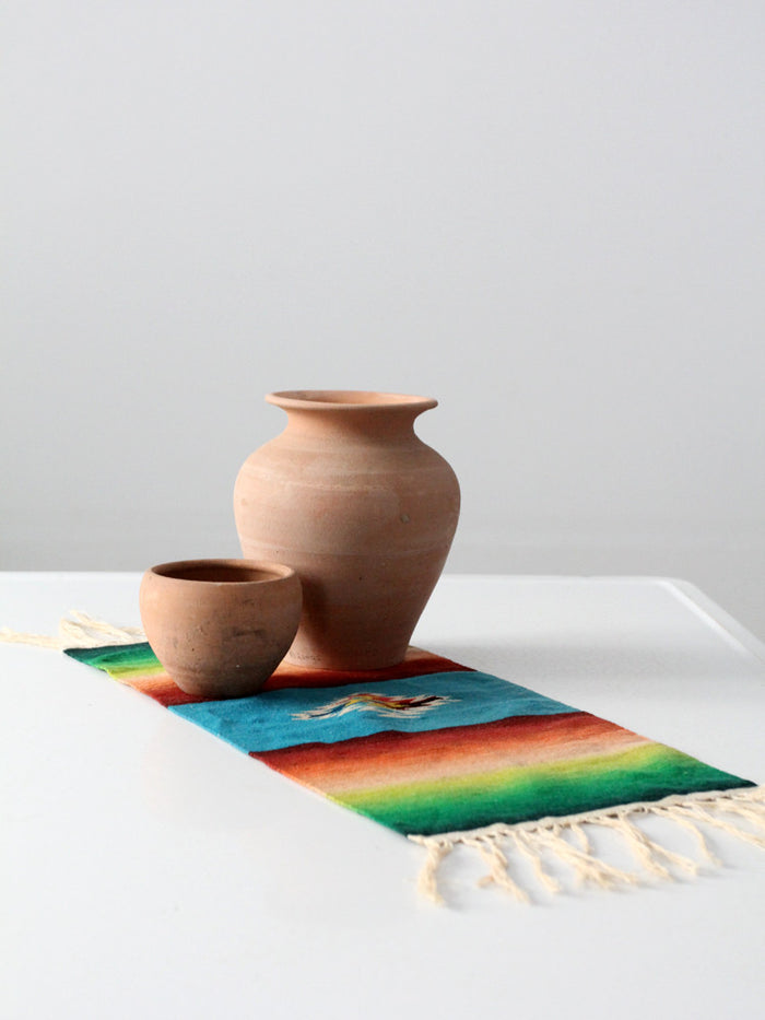 mid-century Mexican serape style woven textile
