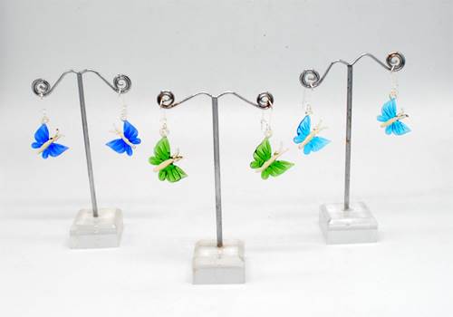 Mini Glass Butterfly Earrings