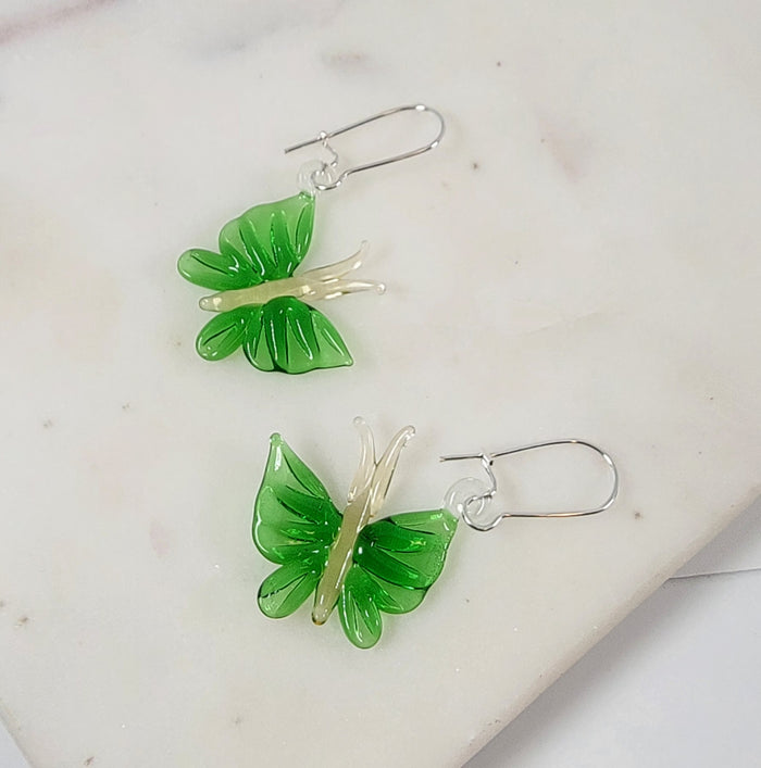 Mini Glass Butterfly Earrings