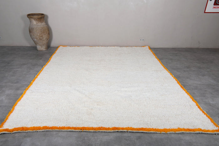 Minimalist cream Moroccan wool rug - Custom size