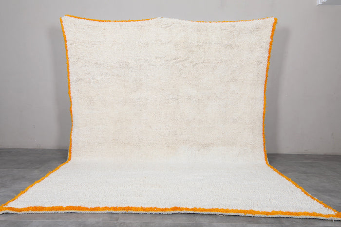 Minimalist cream Moroccan wool rug - Custom size