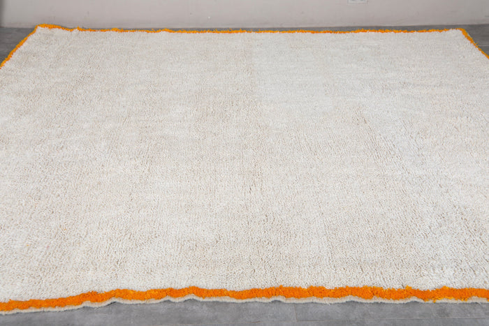 Minimalist cream Moroccan wool rug - Custom size