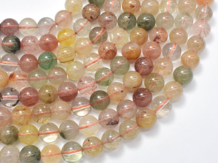 Mixed Rutilated Quartz, 8mm (8.5mm) Round-BeadBasic
