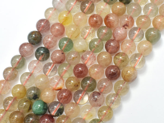 Mixed Rutilated Quartz, 8mm (8.5mm) Round-BeadBasic
