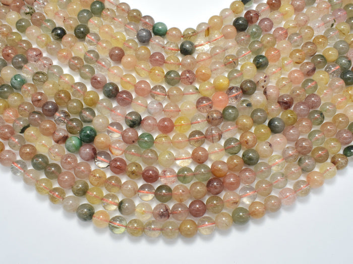 Mixed Rutilated Quartz, 8mm (8.5mm) Round-BeadBasic